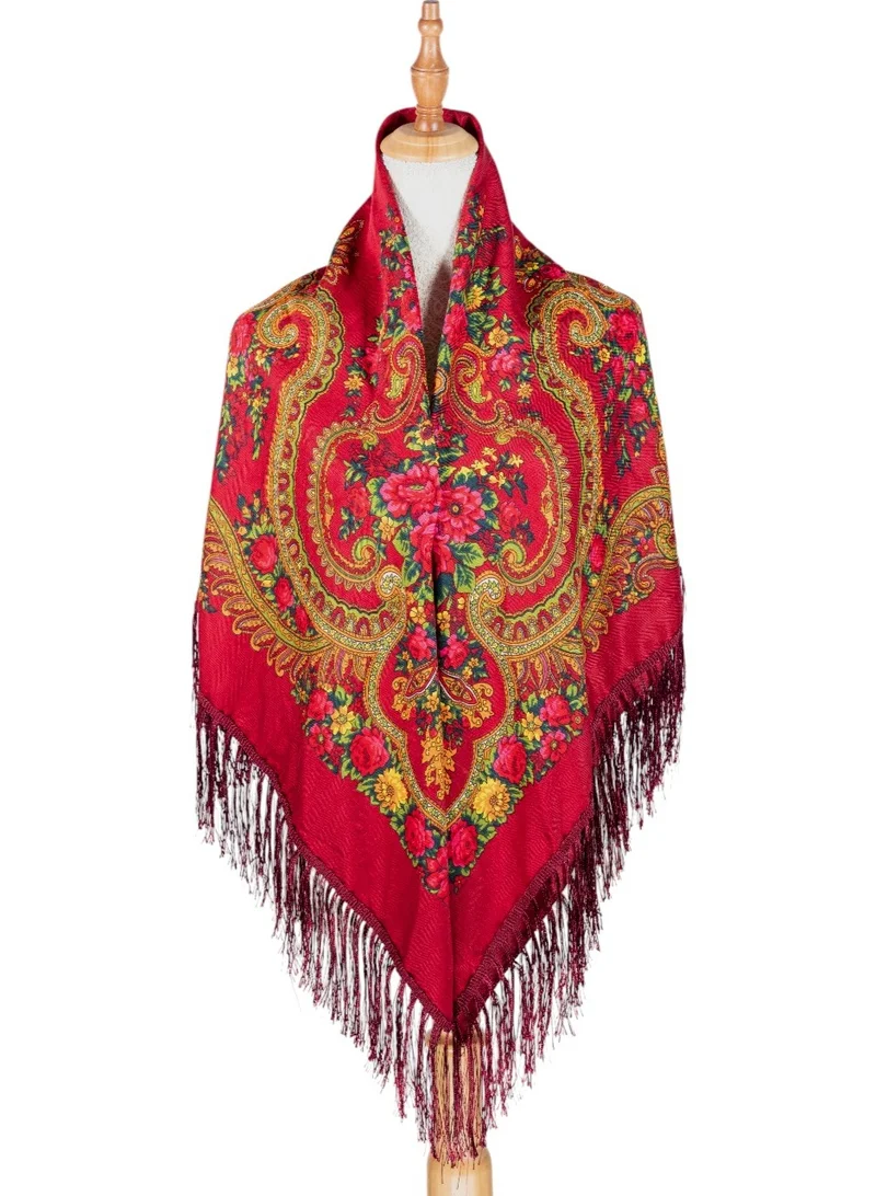 بيداني شال ورد شعبي أحمر